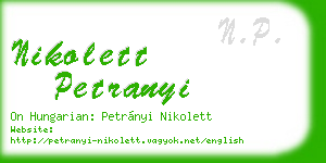 nikolett petranyi business card